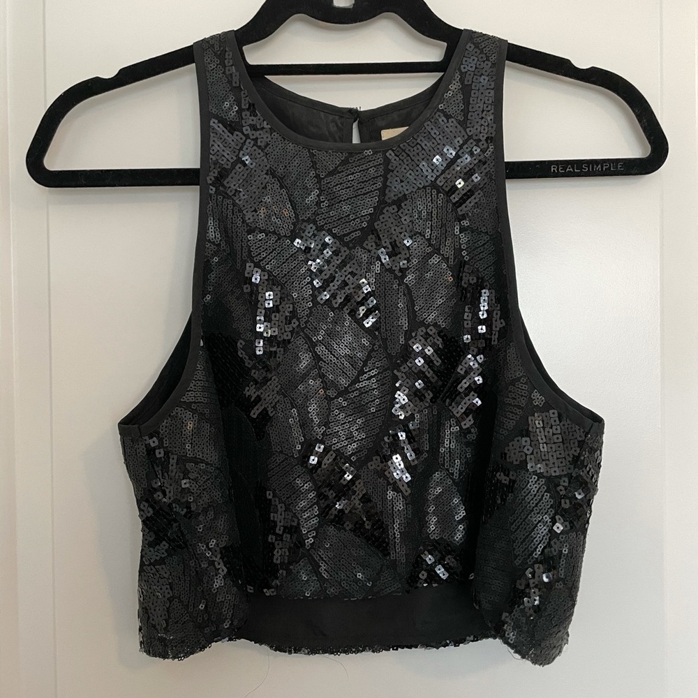 Urban Outfitters Pins & Needles Black Sequin Top